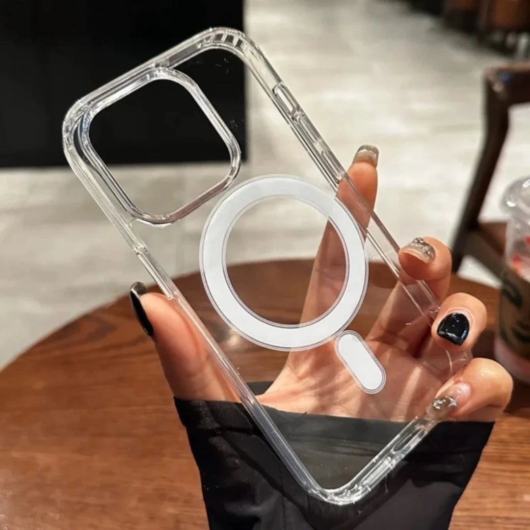 Original Transparent for Magsafe Wireless Charge Magnetic Phone Case for Iphone 17 16 15 14 13 12 11 Pro Max Acrylic Cover