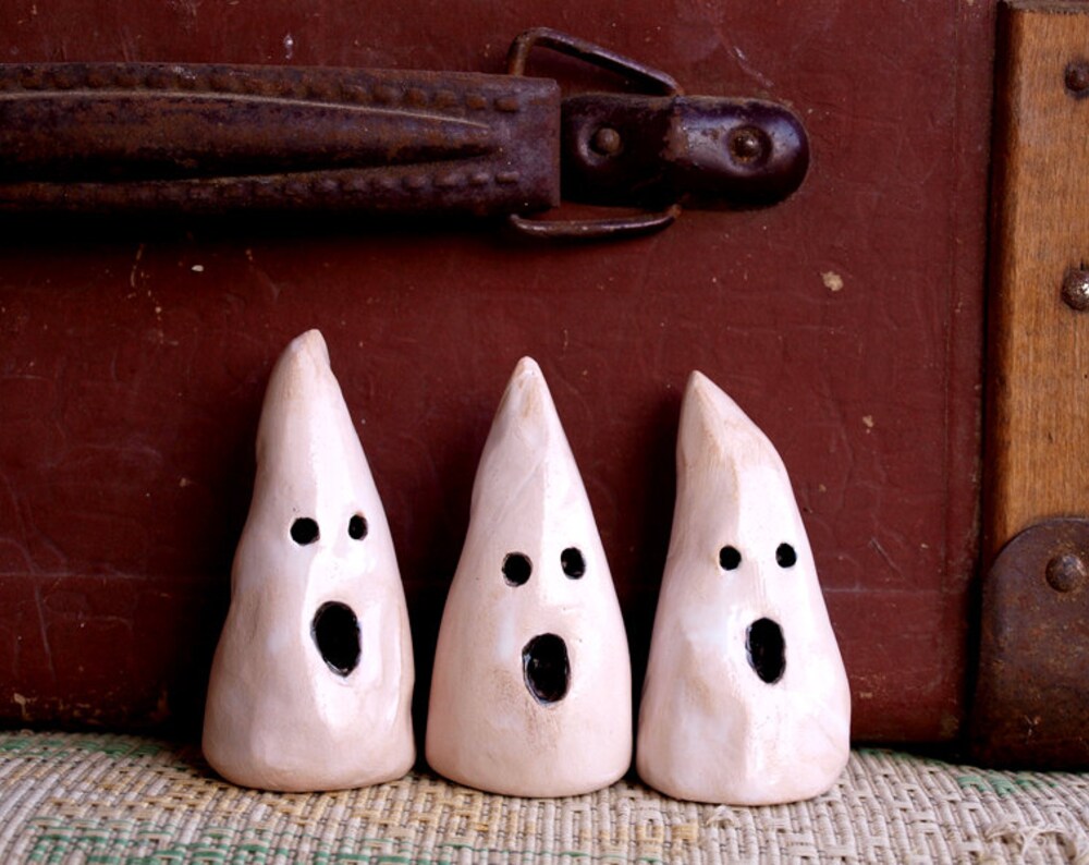 Ceramic ghosts, Set mini ghost, Ghosts Halloween Décor