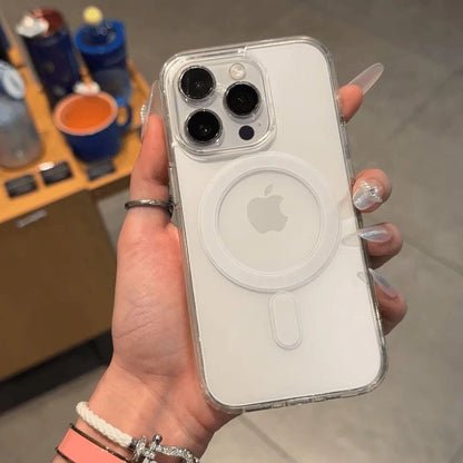 Original Transparent for Magsafe Wireless Charge Magnetic Phone Case for Iphone 17 16 15 14 13 12 11 Pro Max Acrylic Cover