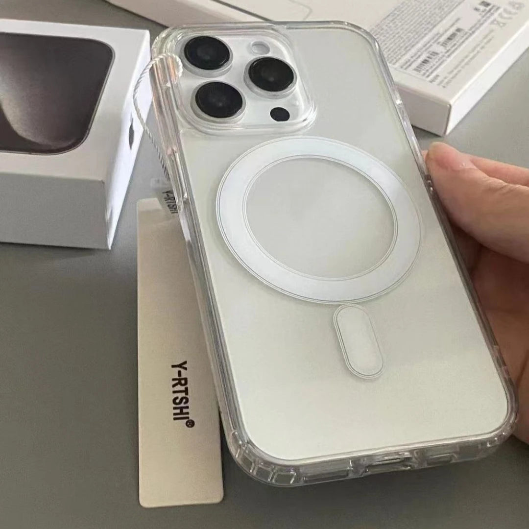 Original Transparent for Magsafe Wireless Charge Magnetic Phone Case for Iphone 17 16 15 14 13 12 11 Pro Max Acrylic Cover
