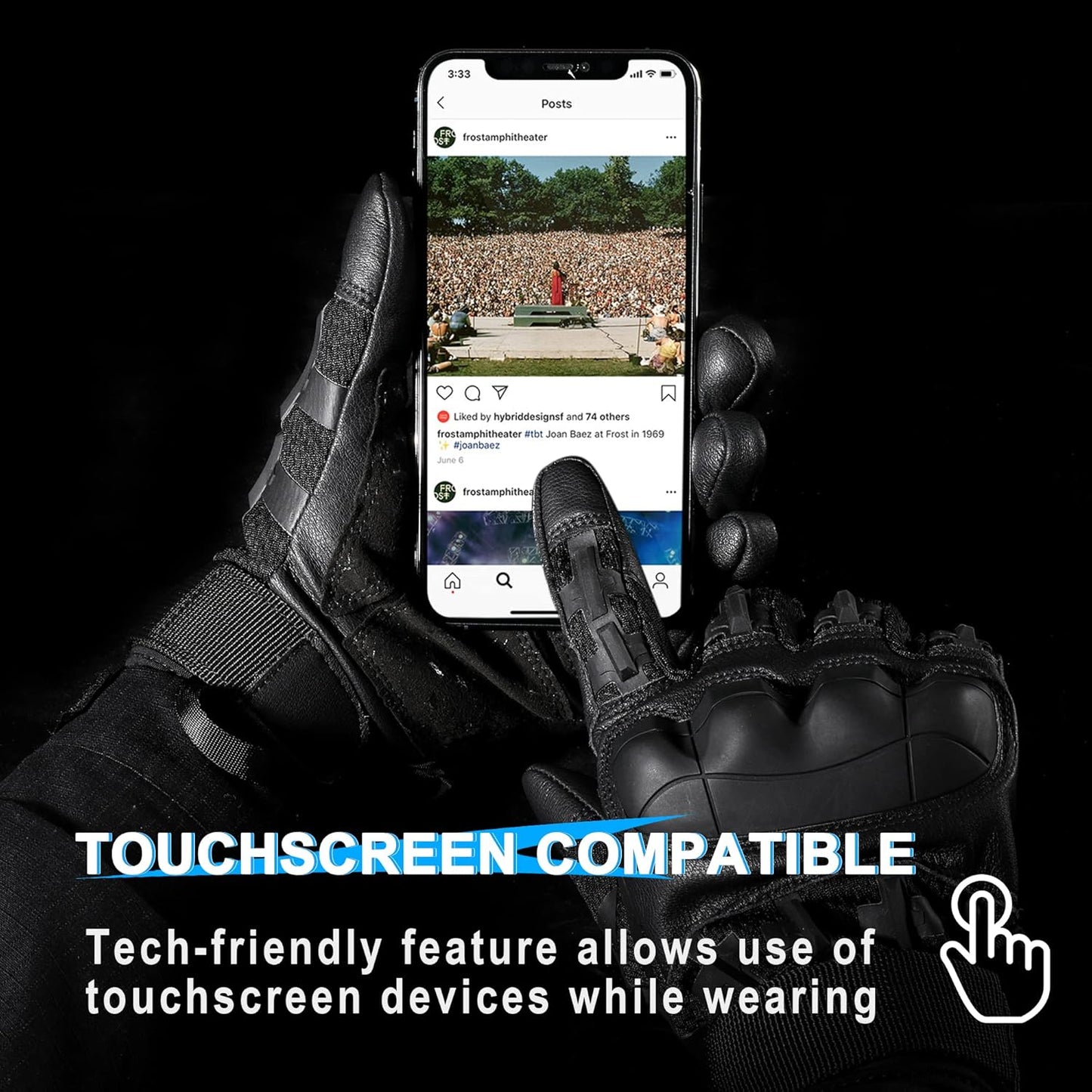 Gants De Moto - Ecran Tactile, Antidérapants, Protection Gants De Moto, Escalade, Motocross, Scooter Et Autres Sports De Plein Air