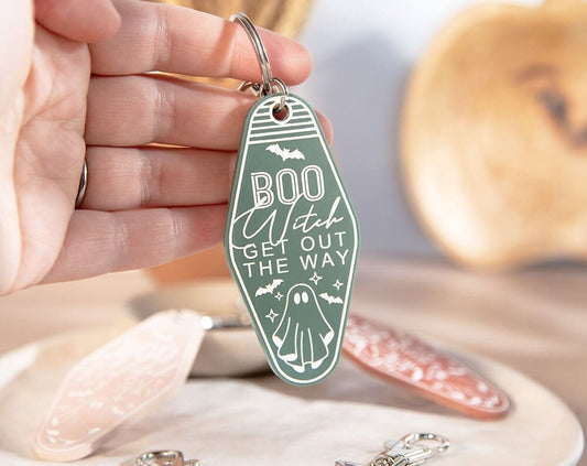 Boo Witch Get Out the Way Fall Acrylic Retro Keychain
