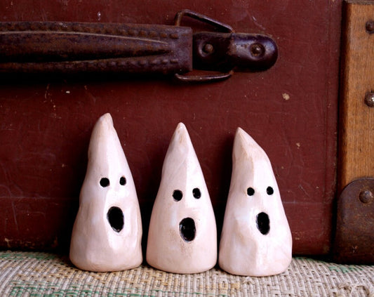 Ceramic ghosts, Set mini ghost, Ghosts Halloween Décor